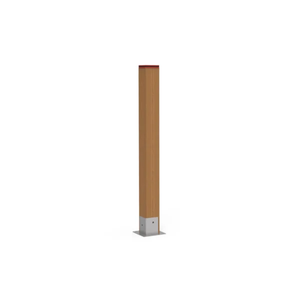 Pilar de madera con anclaje