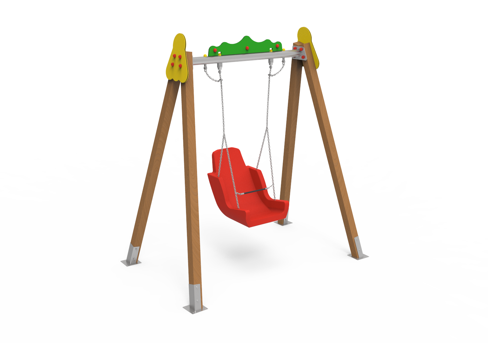 Wooden Inclusive Seat Single Swing ♿︎