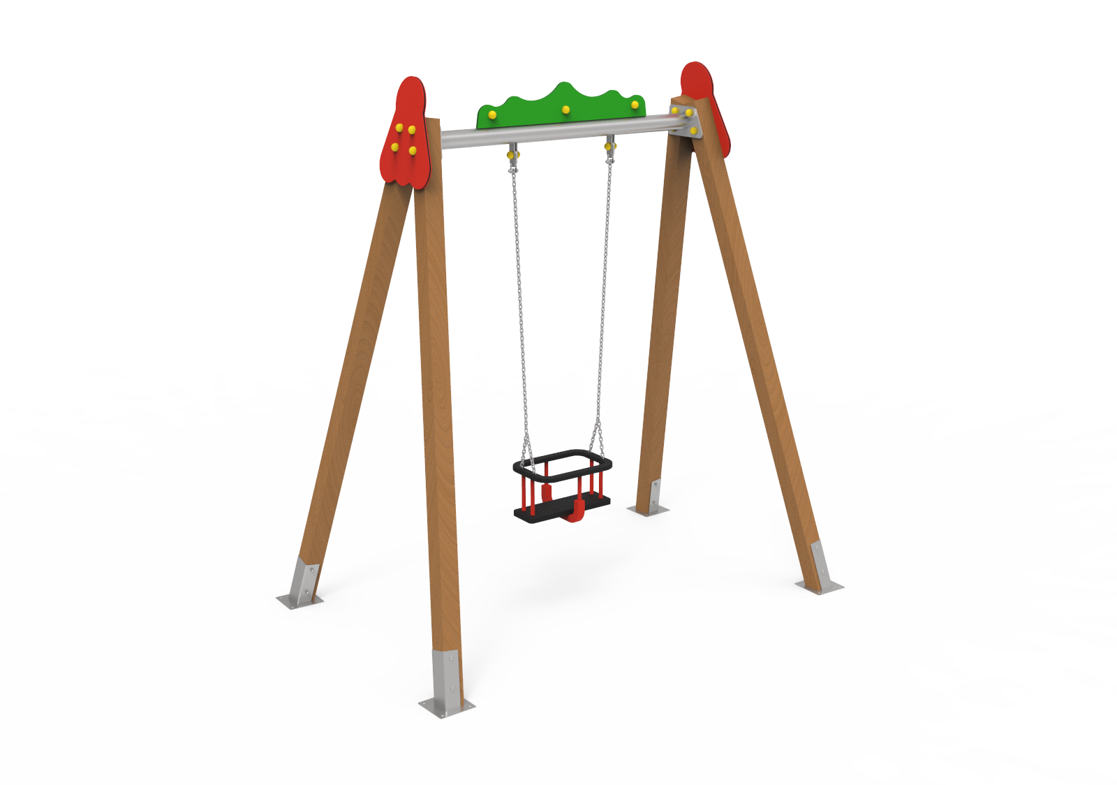 Wooden Cradle Seat Single Swing