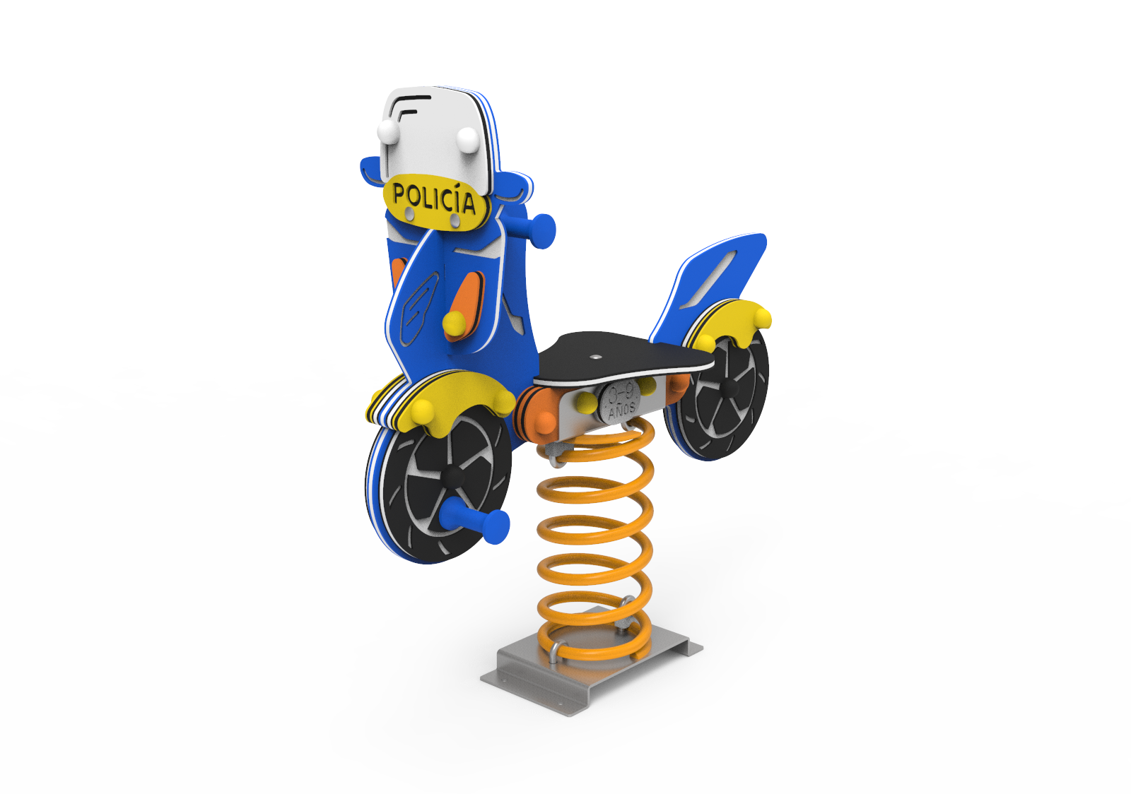Single Police Motorcycle Spring Rider