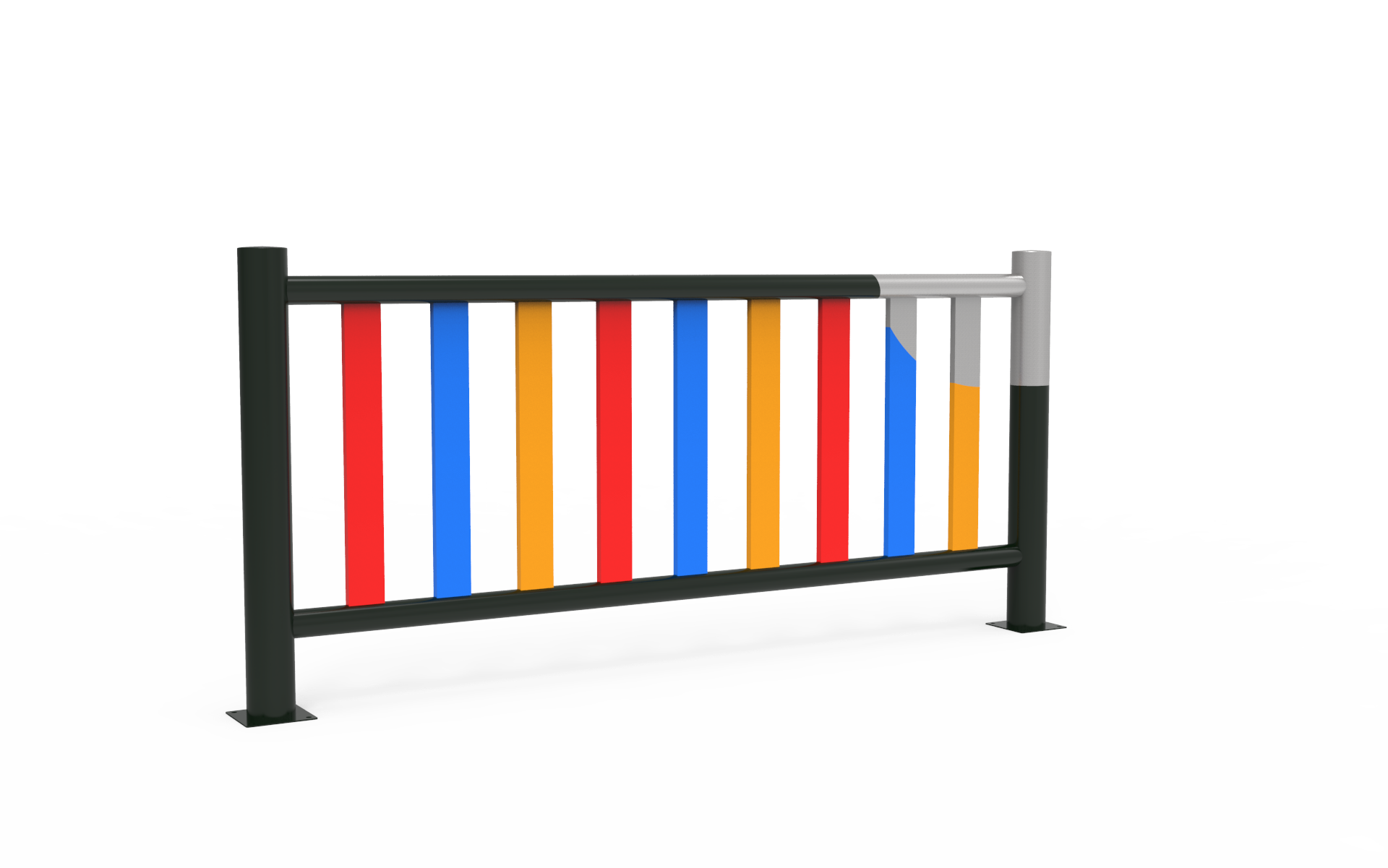 Galvanized and Lacquered Metal Fence