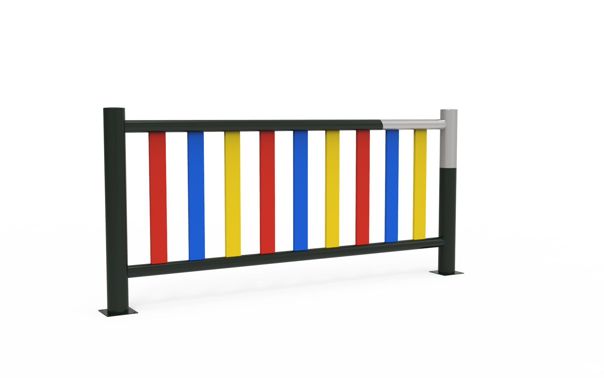 Galvanized and Lacquered Metal Fence with HDPE Slats